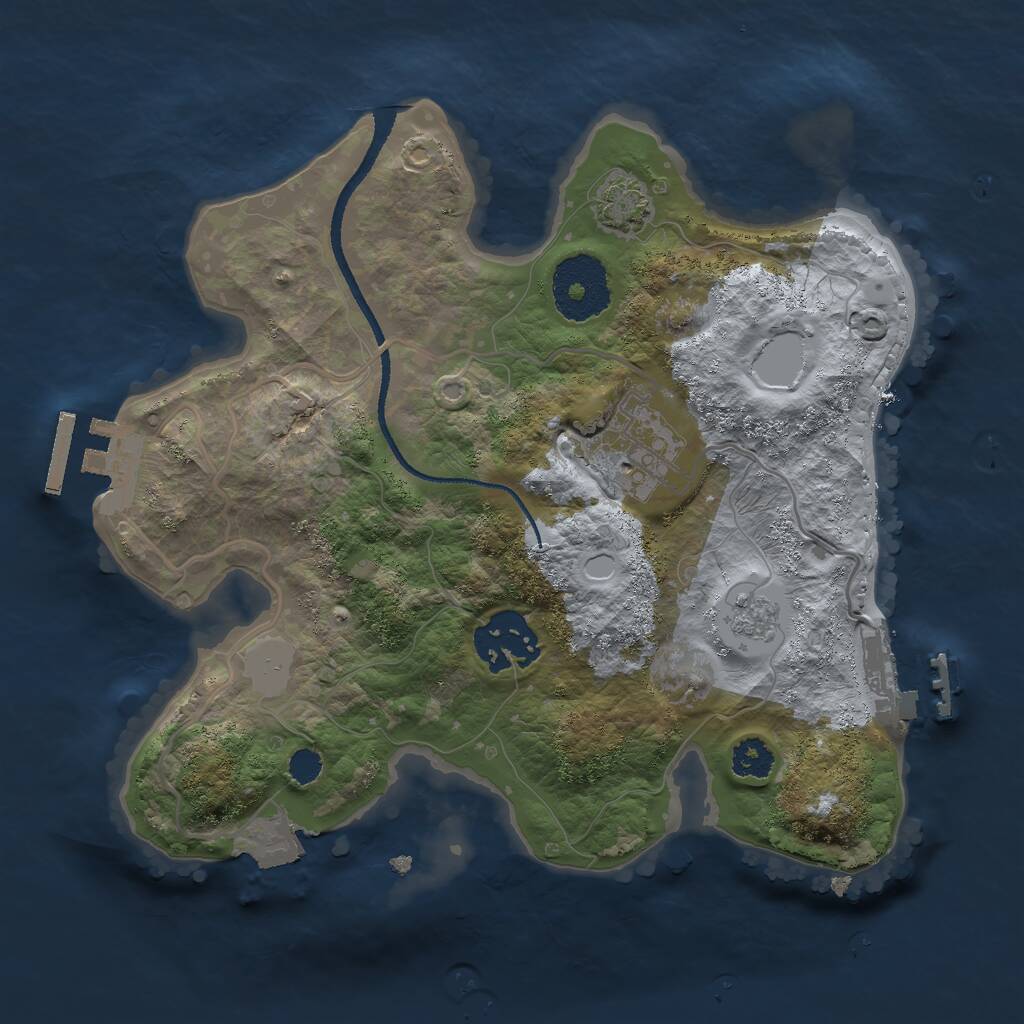 Rust Map: Procedural Map, Size: 2500, Seed: 55513, 7 Monuments