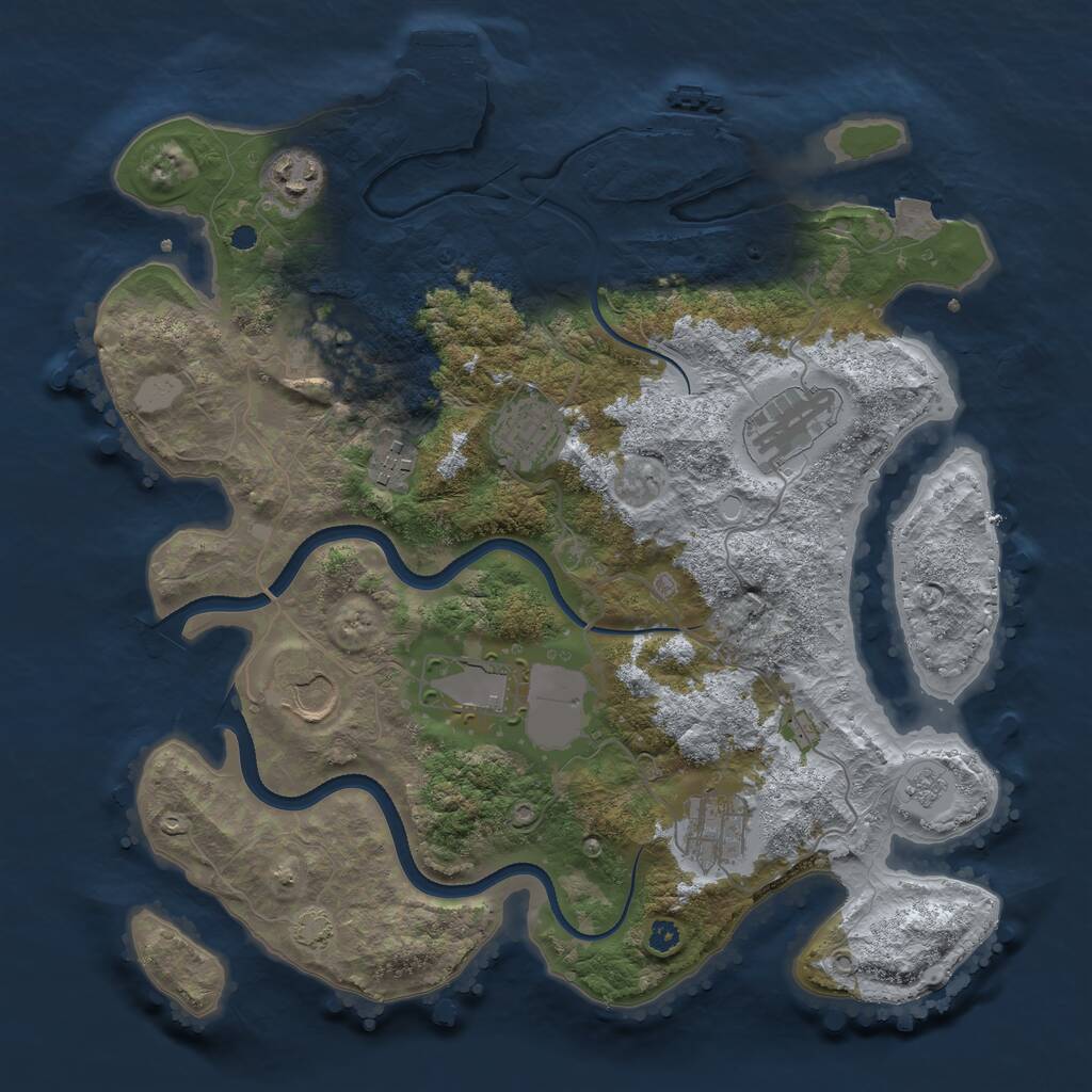 Rust Map: Procedural Map, Size: 3500, Seed: 1806719161, 13 Monuments