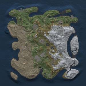 Thumbnail Rust Map: Procedural Map, Size: 3500, Seed: 1806719161, 16 Monuments