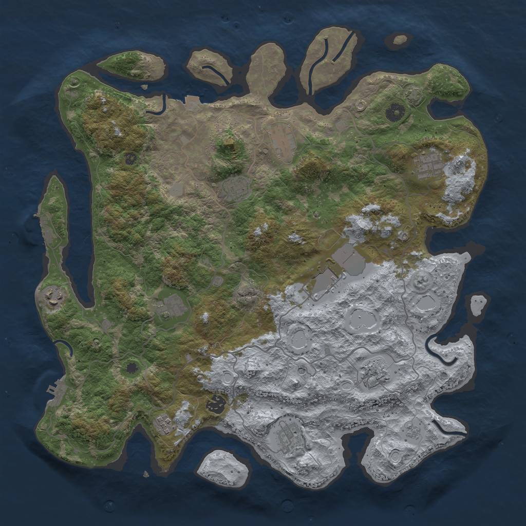 Rust Map: Procedural Map, Size: 4200, Seed: 2900, 18 Monuments