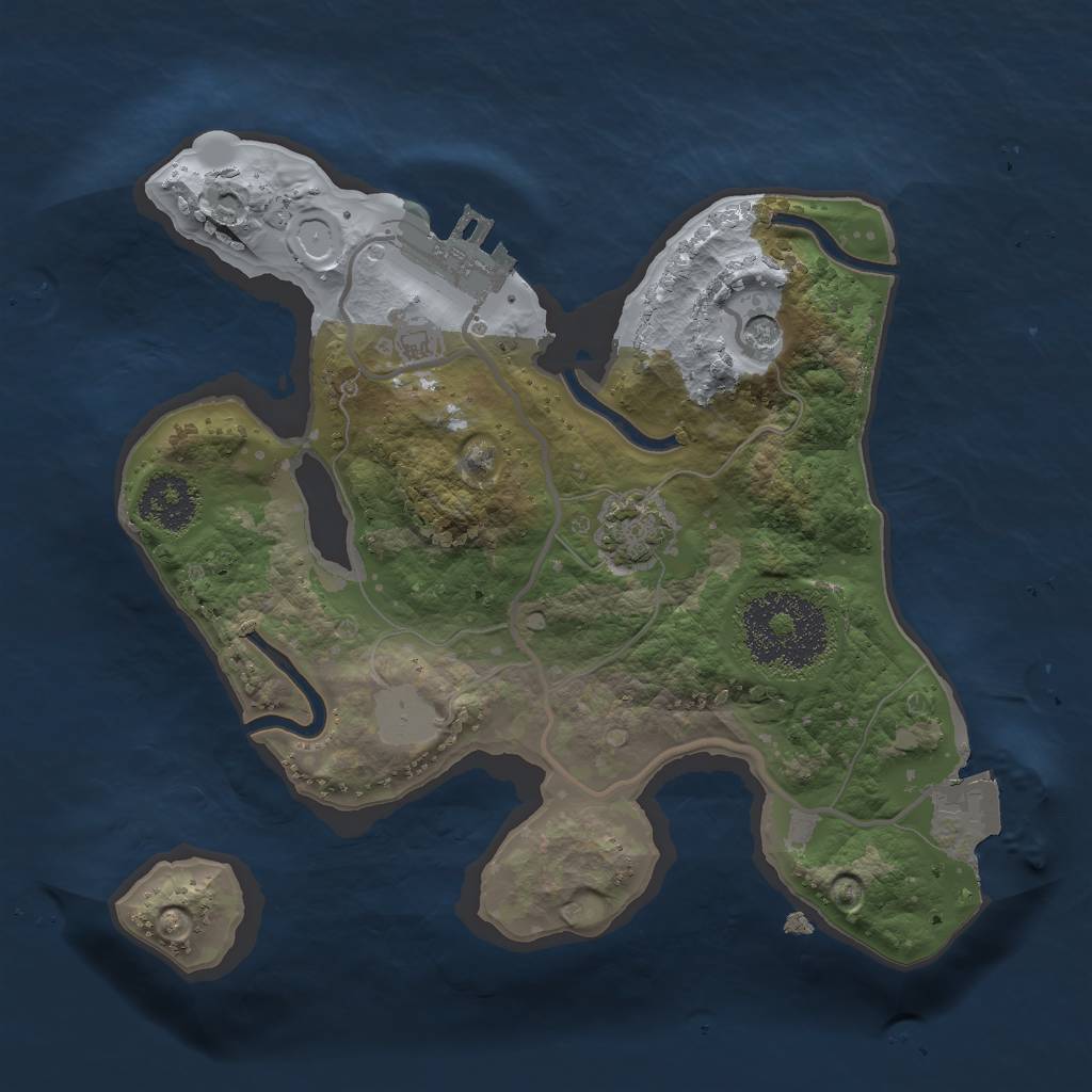 Rust Map: Procedural Map, Size: 2000, Seed: 843959350, 6 Monuments