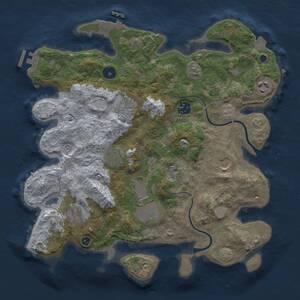 Thumbnail Rust Map: Procedural Map, Size: 3500, Seed: 221515, 14 Monuments