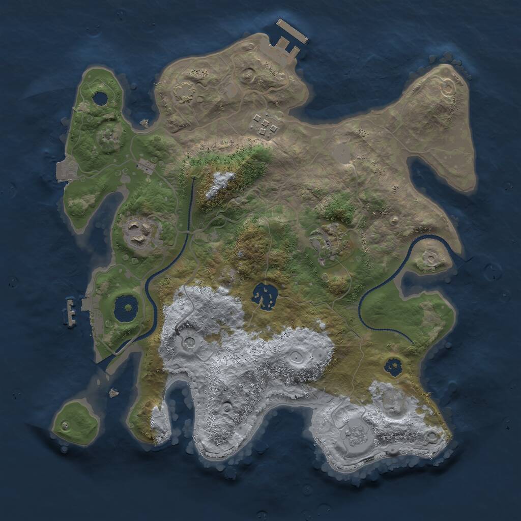 Rust Map: Procedural Map, Size: 3000, Seed: 7777444, 10 Monuments
