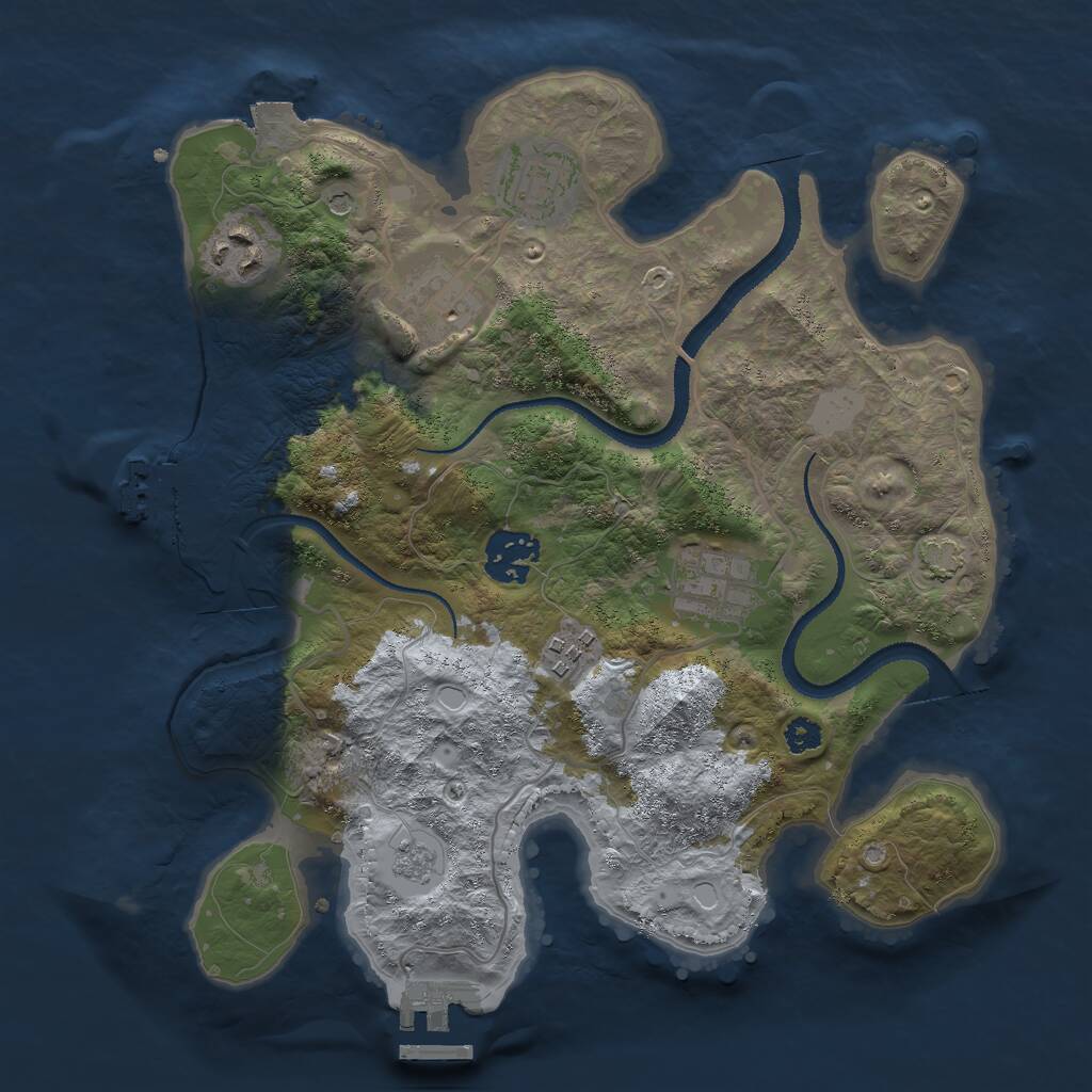 Rust Map: Procedural Map, Size: 3000, Seed: 9361427, 12 Monuments