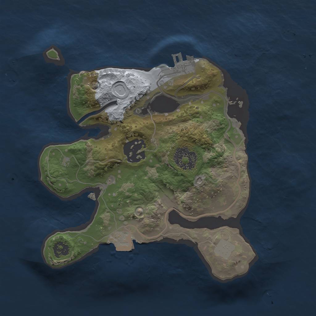 Rust Map: Procedural Map, Size: 2000, Seed: 24122610, 5 Monuments