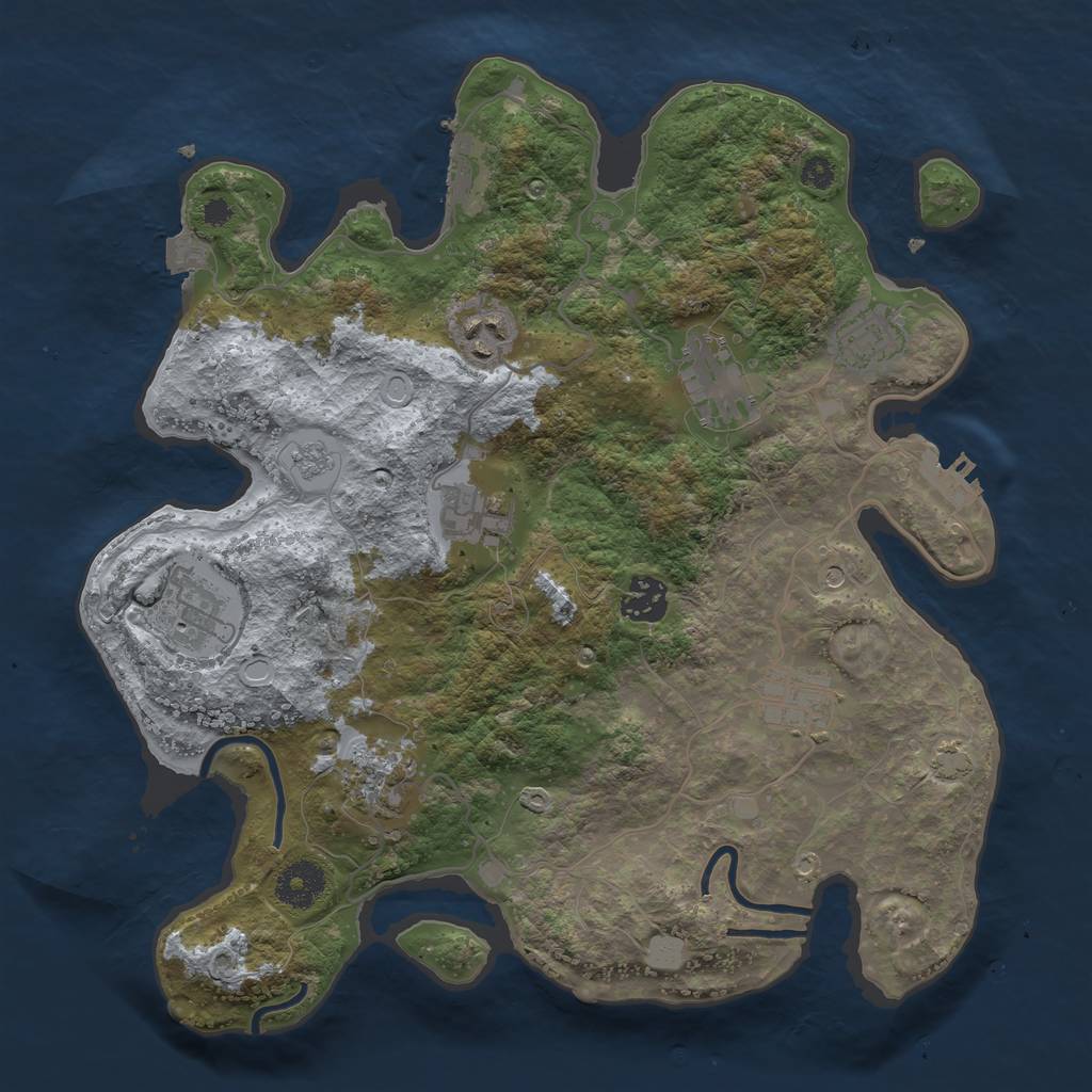 Rust Map: Procedural Map, Size: 3400, Seed: 2024, 16 Monuments