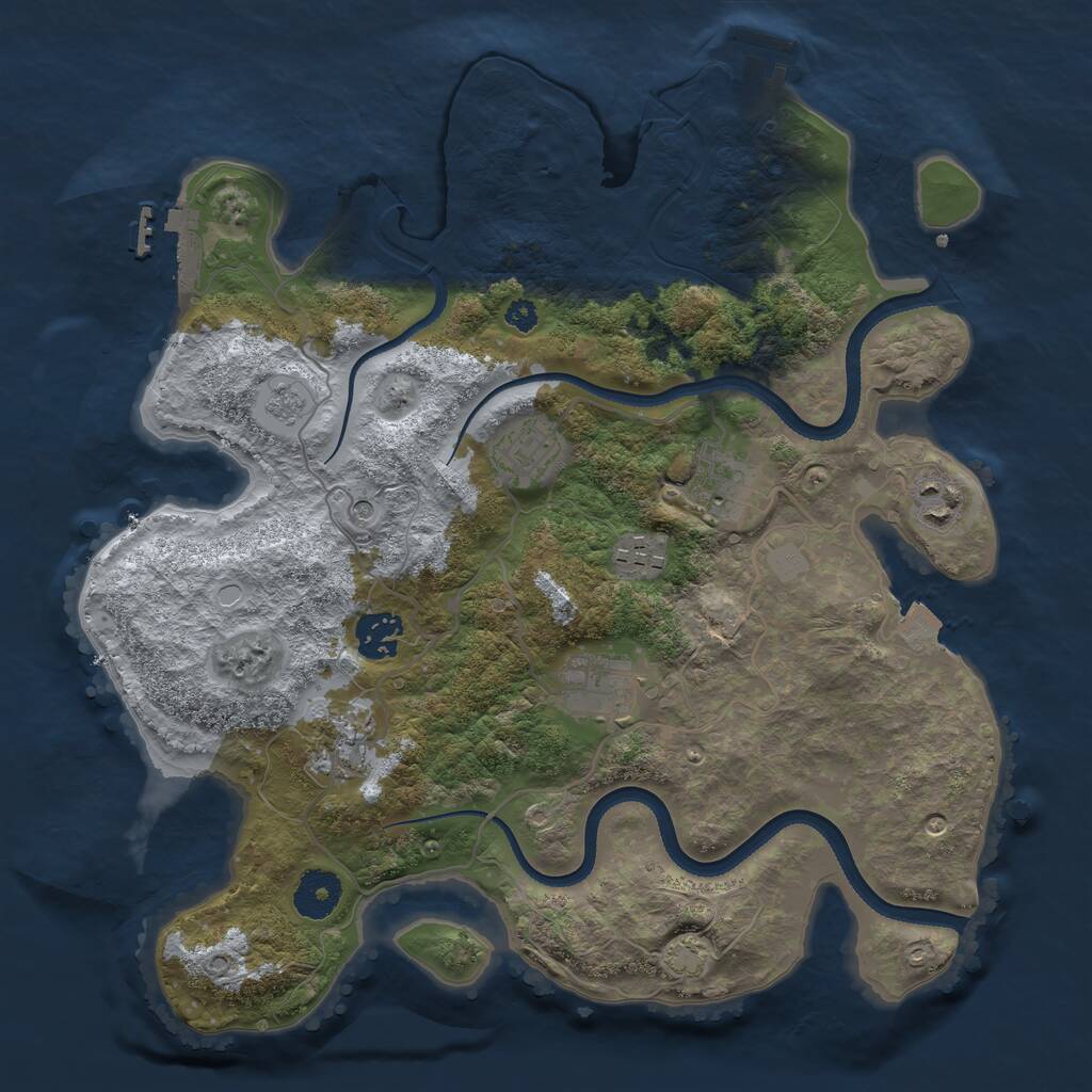 Rust Map: Procedural Map, Size: 3400, Seed: 2024, 13 Monuments