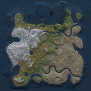 Thumbnail Rust Map: Procedural Map, Size: 3400, Seed: 2024, 13 Monuments