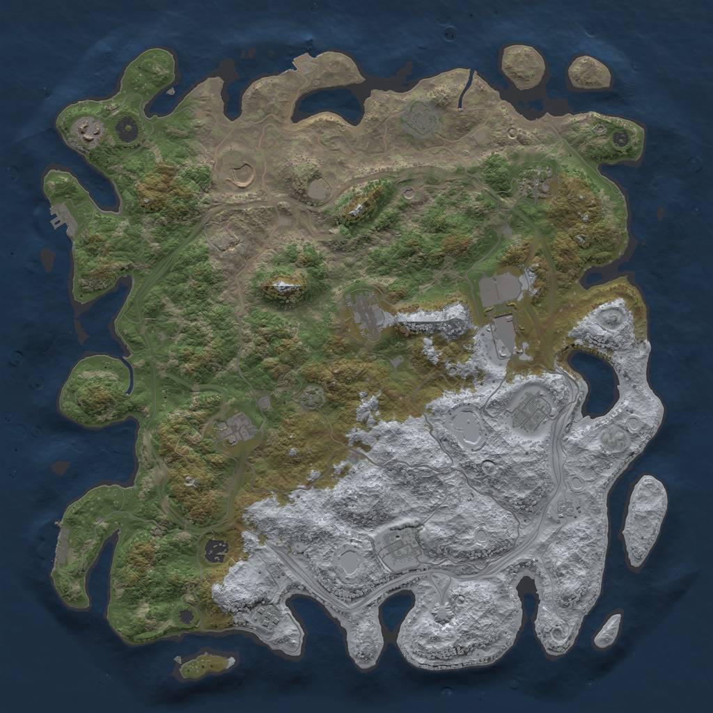 Rust Map: Procedural Map, Size: 4498, Seed: 177218704, 19 Monuments