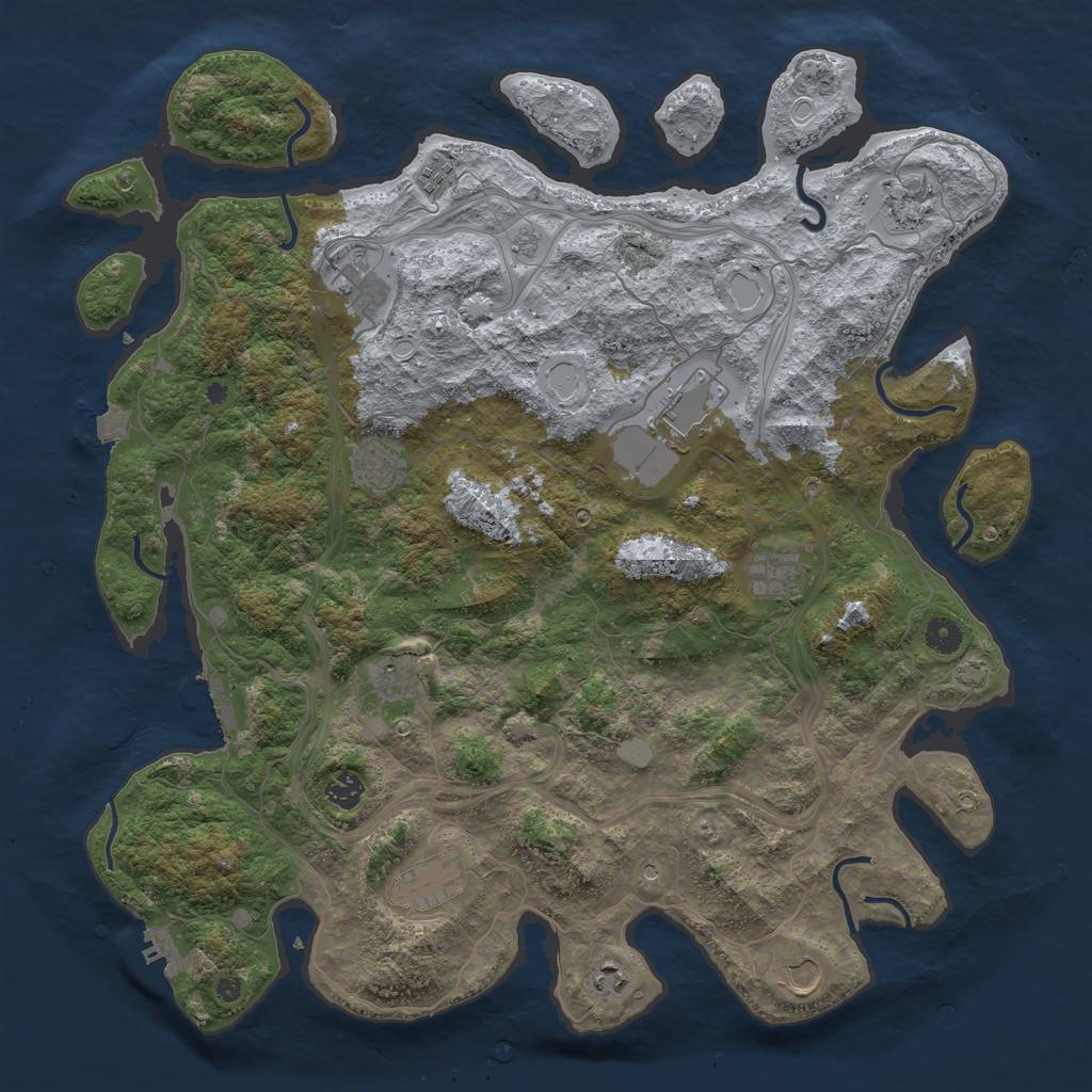 Rust Map: Procedural Map, Size: 4500, Seed: 18475397, 19 Monuments