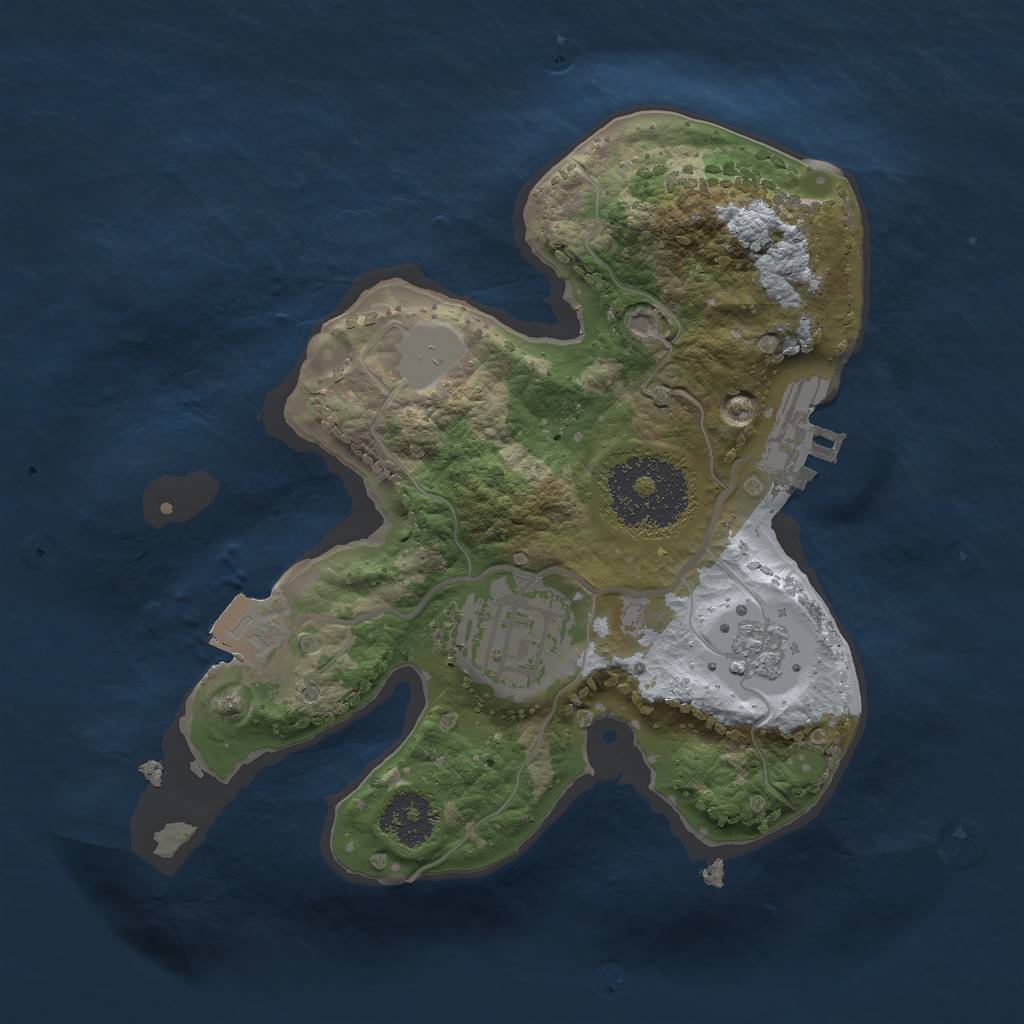 Rust Map: Procedural Map, Size: 2000, Seed: 36116909, 6 Monuments