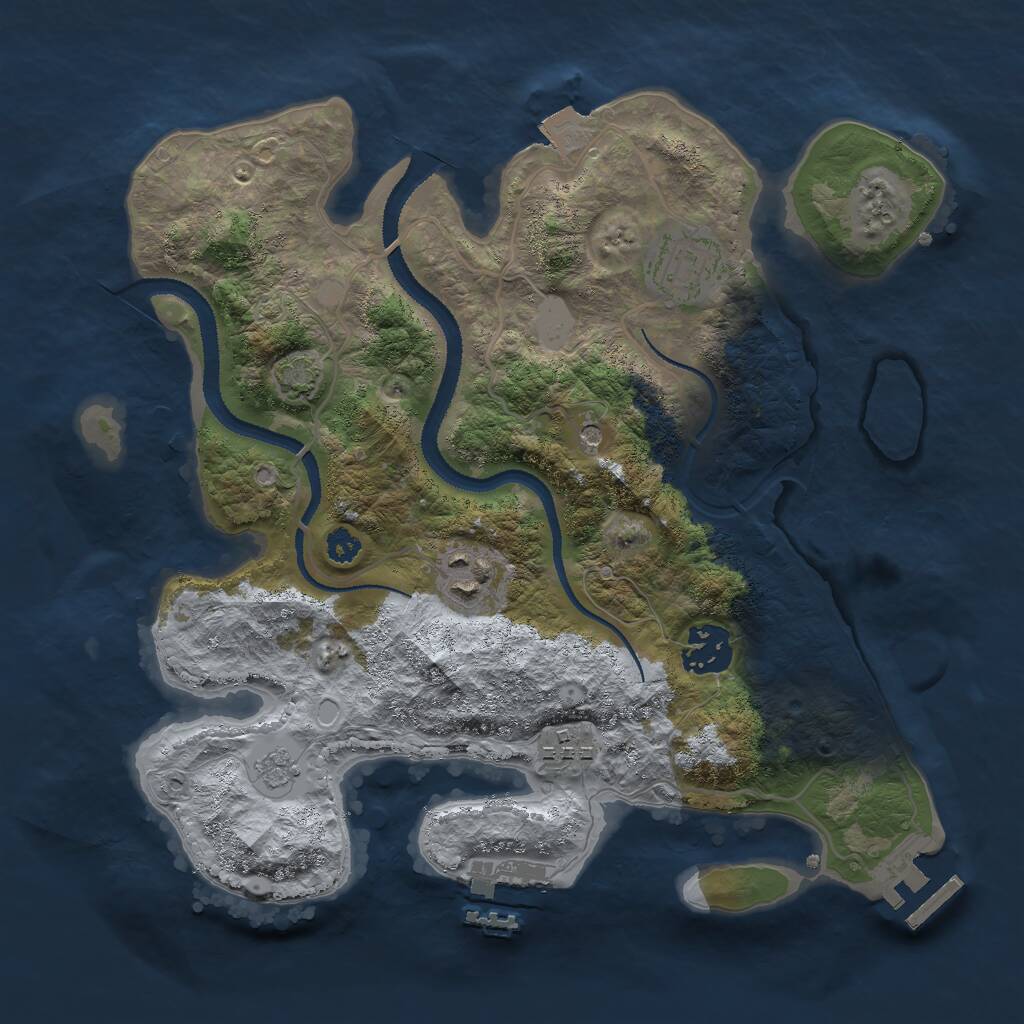 Rust Map: Procedural Map, Size: 3000, Seed: 699411132, 10 Monuments