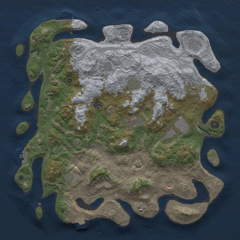 Rust Map: Procedural Map, Size: 4300, Seed: 18855, 19 Monuments