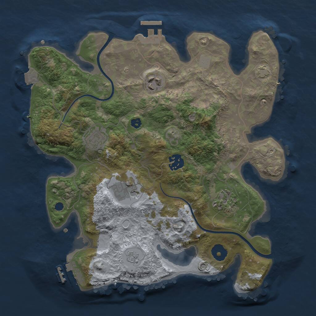 Rust Map: Procedural Map, Size: 3000, Seed: 4506721, 10 Monuments