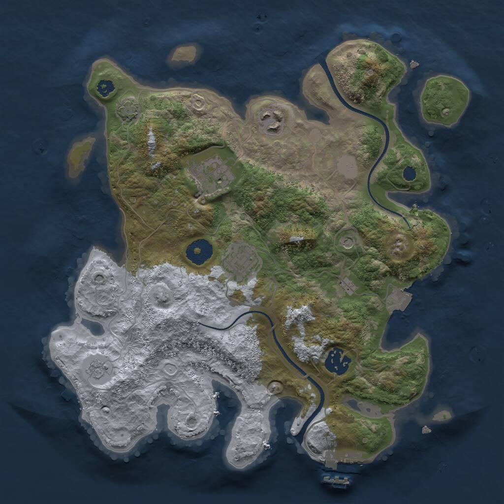 Rust Map: Procedural Map, Size: 3000, Seed: 7823, 9 Monuments