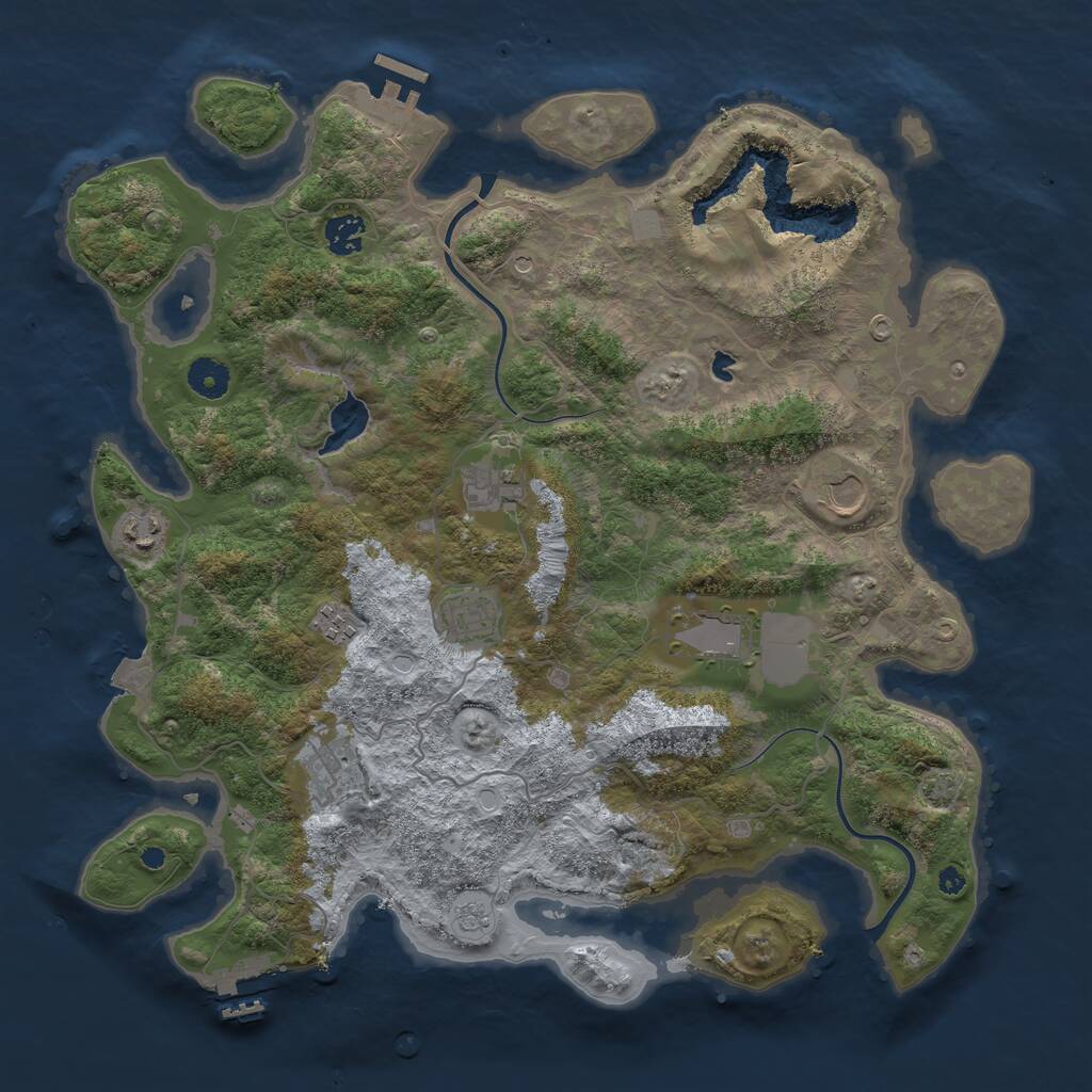 Rust Map: Procedural Map, Size: 4000, Seed: 723479238, 14 Monuments