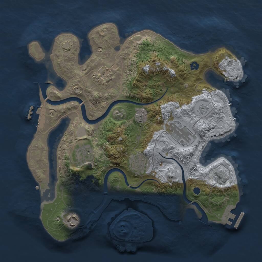 Rust Map: Procedural Map, Size: 3000, Seed: 1089025058, 11 Monuments