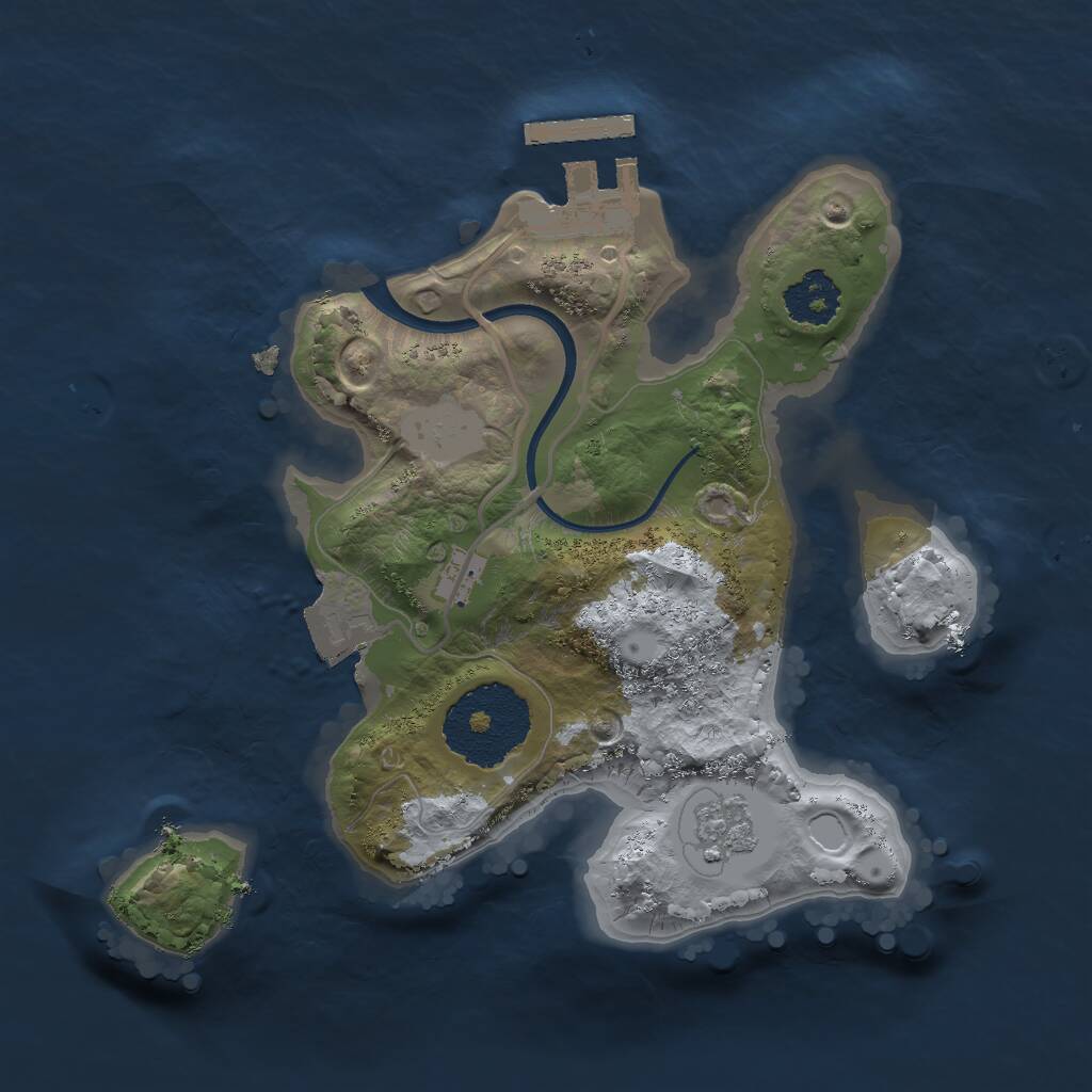 Rust Map: Procedural Map, Size: 2000, Seed: 589045741, 3 Monuments