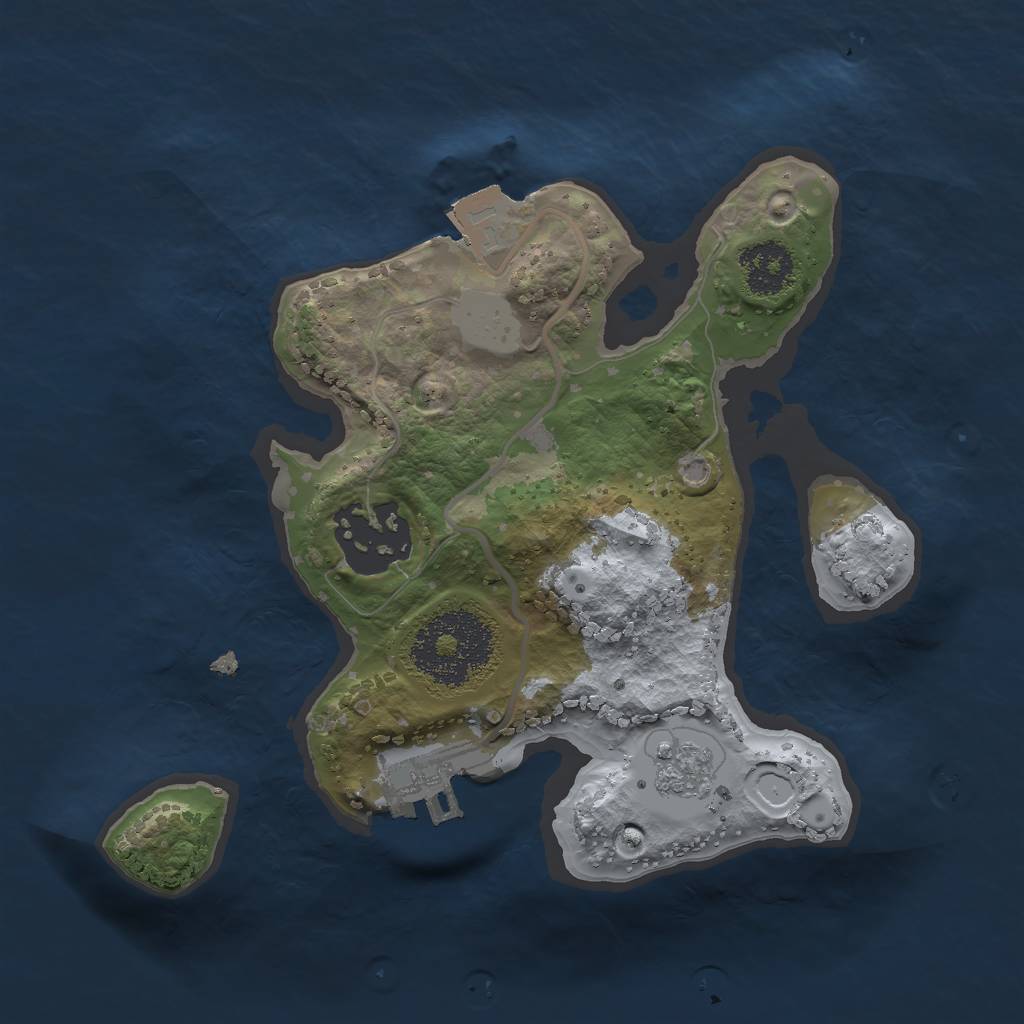 Rust Map: Procedural Map, Size: 2000, Seed: 589045741, 6 Monuments