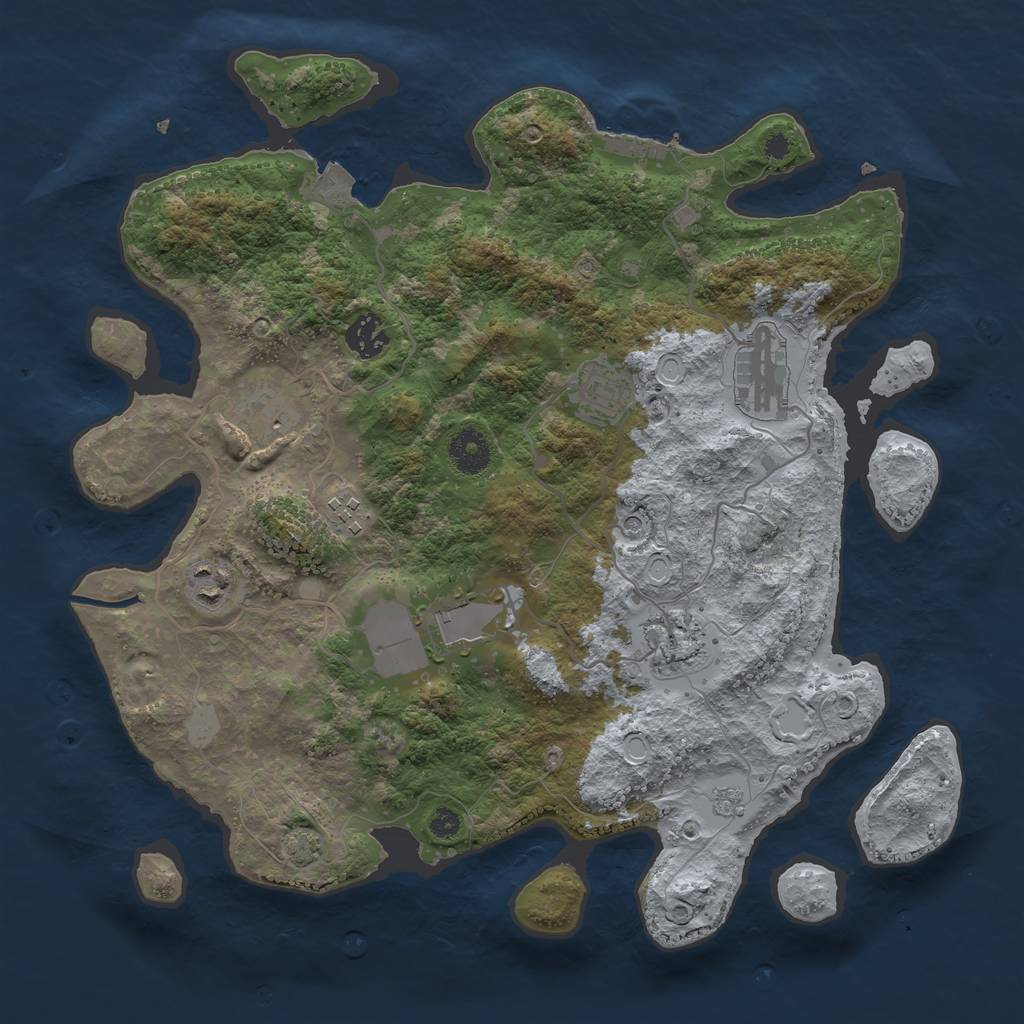 Rust Map: Procedural Map, Size: 3600, Seed: 151, 15 Monuments