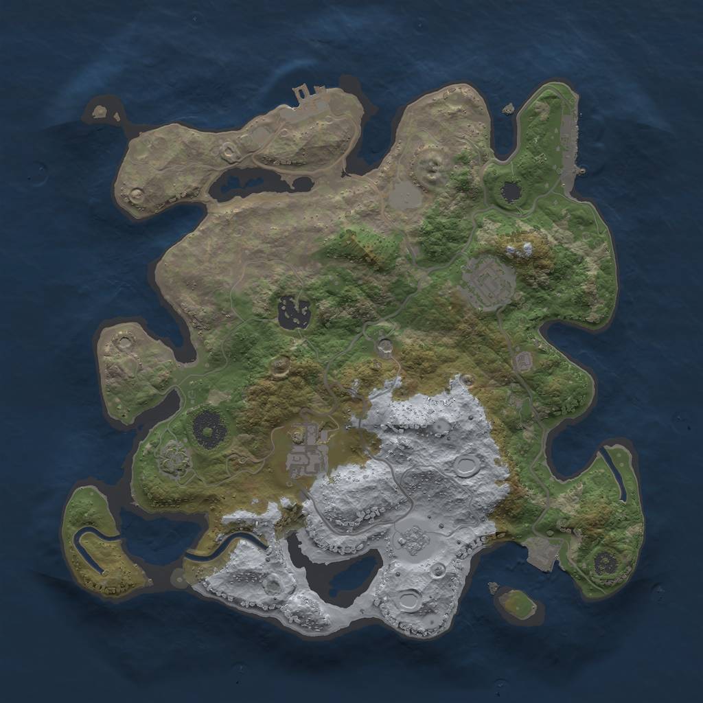 Rust Map: Procedural Map, Size: 3000, Seed: 187041924, 11 Monuments