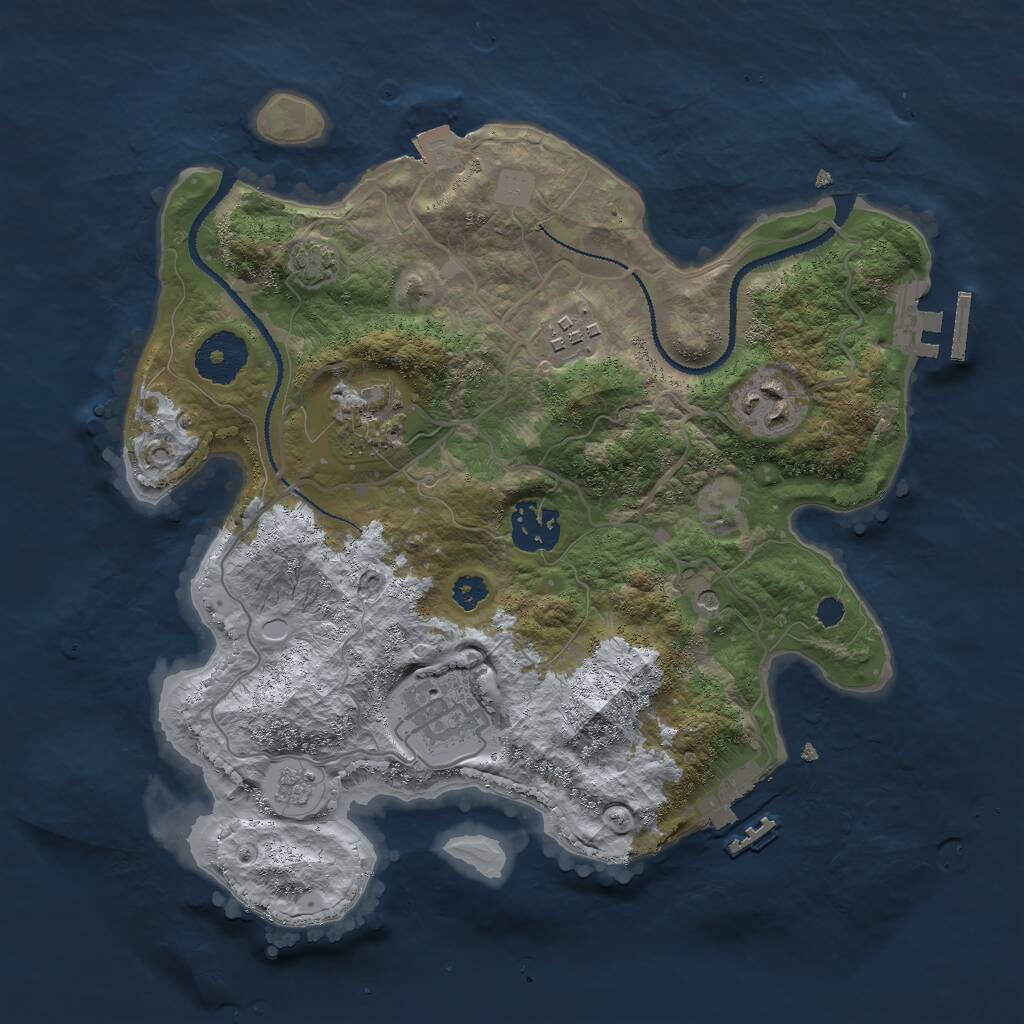 Rust Map: Procedural Map, Size: 3000, Seed: 1481479331, 11 Monuments