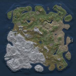 Thumbnail Rust Map: Procedural Map, Size: 4500, Seed: 274163, 15 Monuments