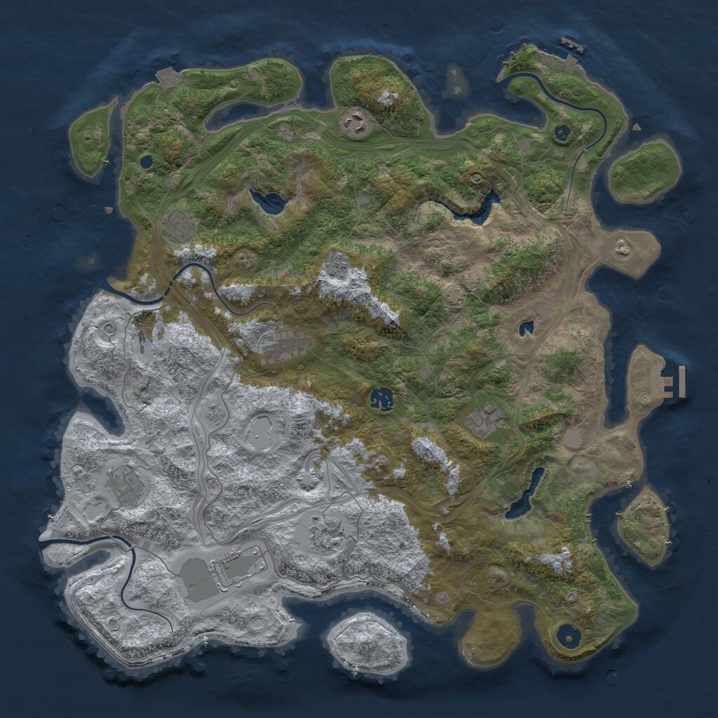 Rust Map: Procedural Map, Size: 4500, Seed: 274163, 15 Monuments