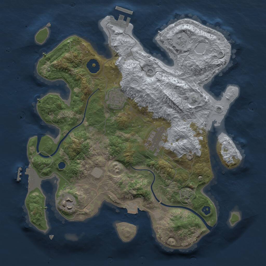 Rust Map: Procedural Map, Size: 3000, Seed: 4317569, 9 Monuments