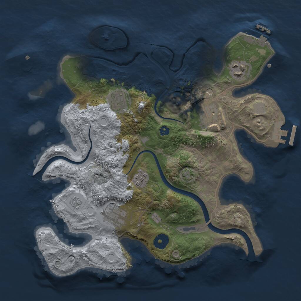 Rust Map: Procedural Map, Size: 3000, Seed: 11206, 11 Monuments
