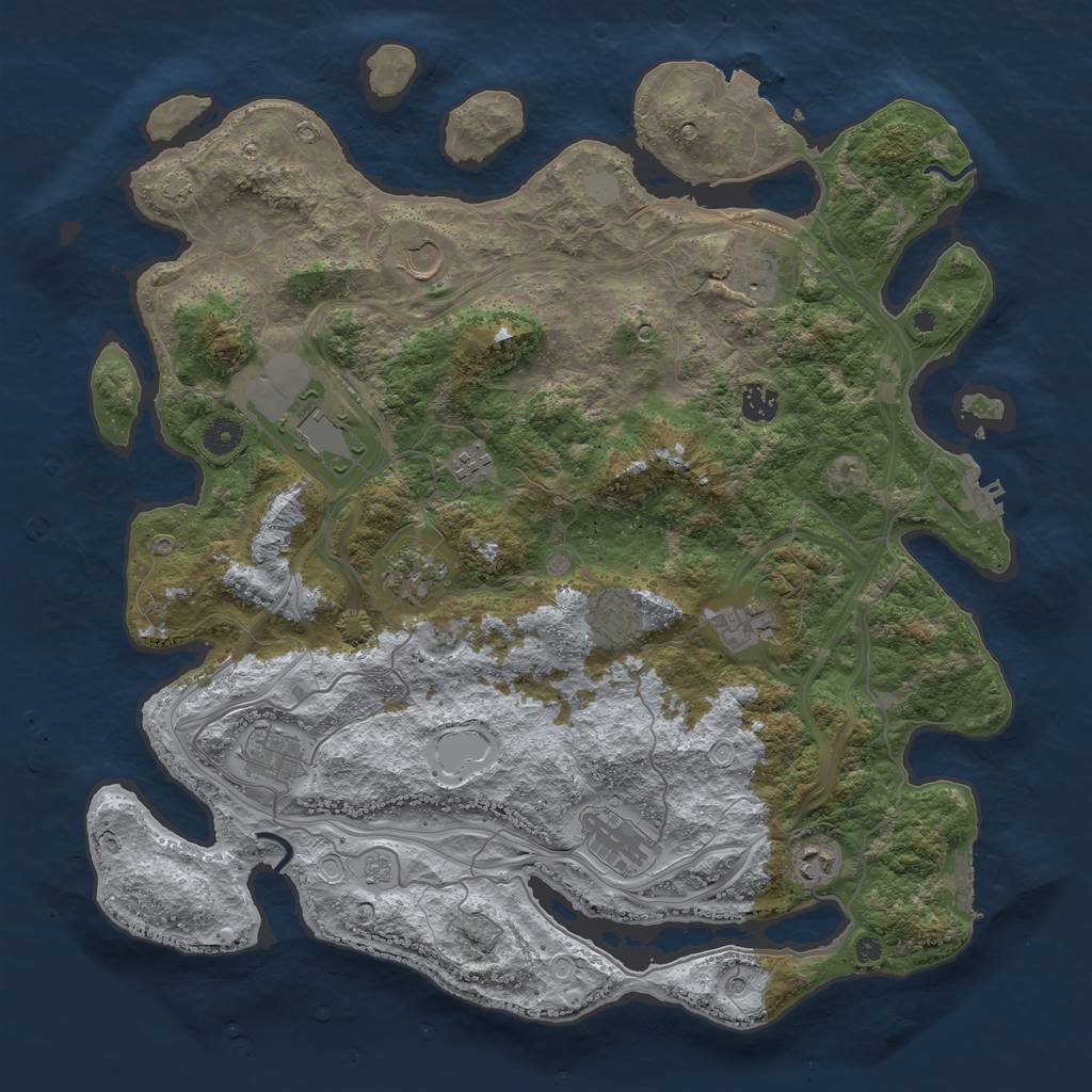 Rust Map: Procedural Map, Size: 4300, Seed: 300520244, 19 Monuments