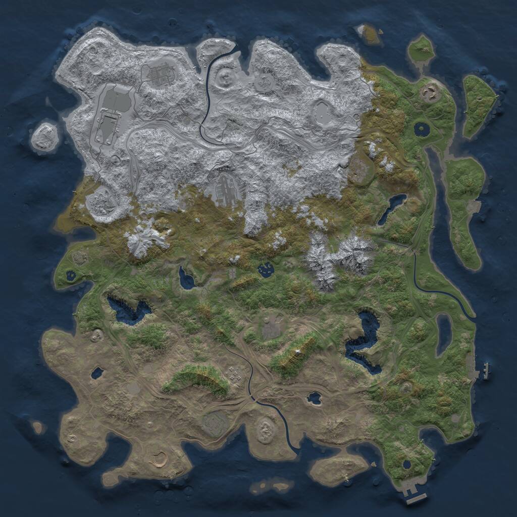 Rust Map: Procedural Map, Size: 5000, Seed: 182254642, 17 Monuments
