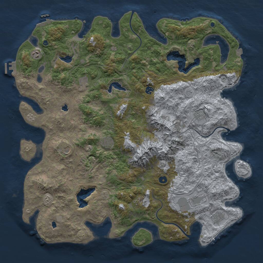 Rust Map: Procedural Map, Size: 5000, Seed: 457297823, 16 Monuments