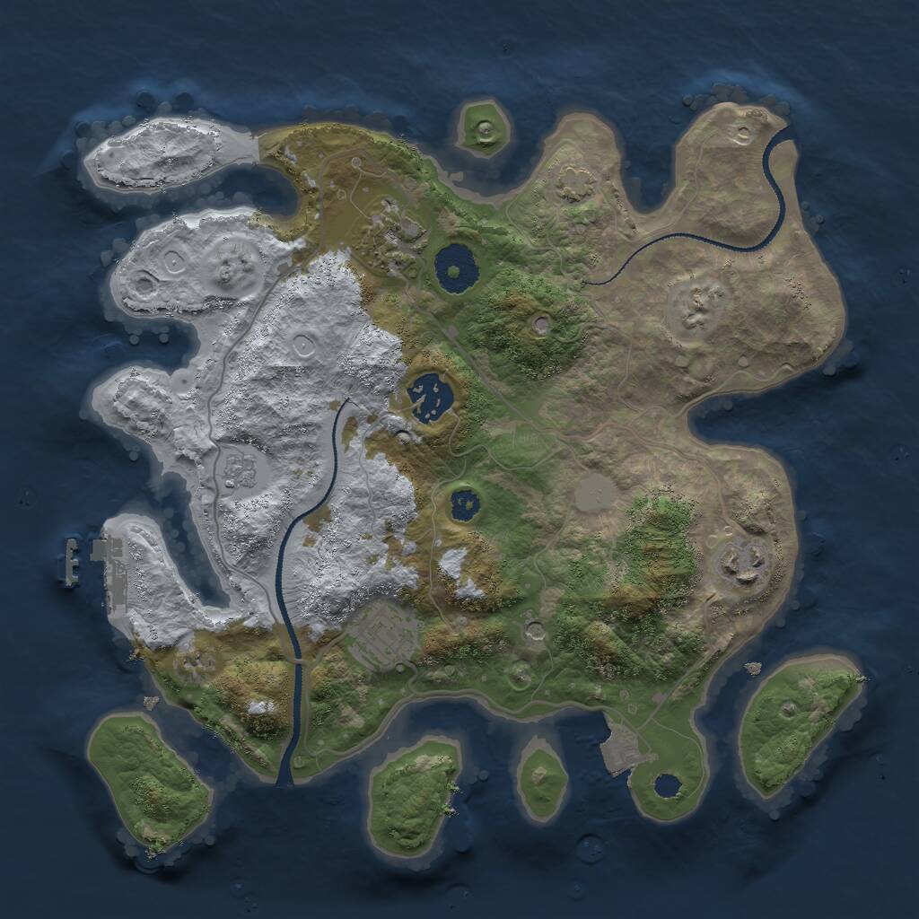 Rust Map: Procedural Map, Size: 3000, Seed: 8942, 9 Monuments
