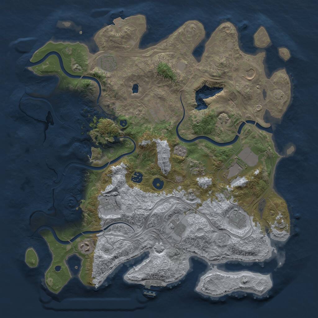 Rust Map: Procedural Map, Size: 4250, Seed: 10110011, 17 Monuments
