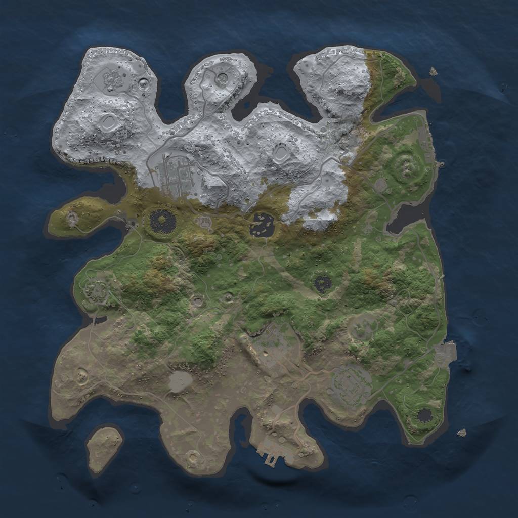 Rust Map: Procedural Map, Size: 3000, Seed: 431321, 12 Monuments