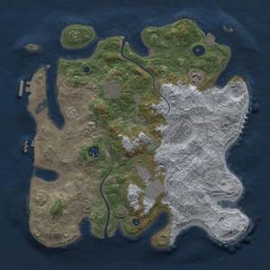 Thumbnail Rust Map: Procedural Map, Size: 3500, Seed: 1660754346, 12 Monuments