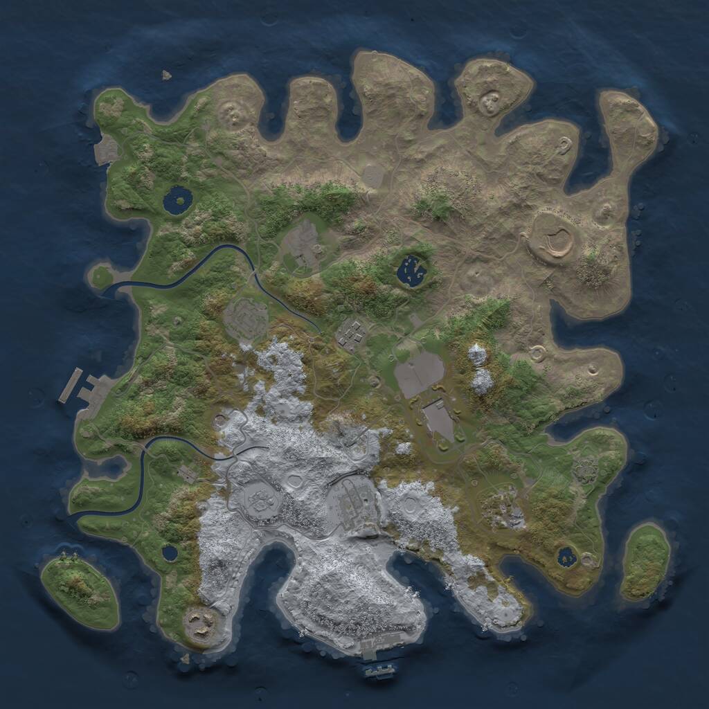 Rust Map: Procedural Map, Size: 3750, Seed: 1347128627, 15 Monuments