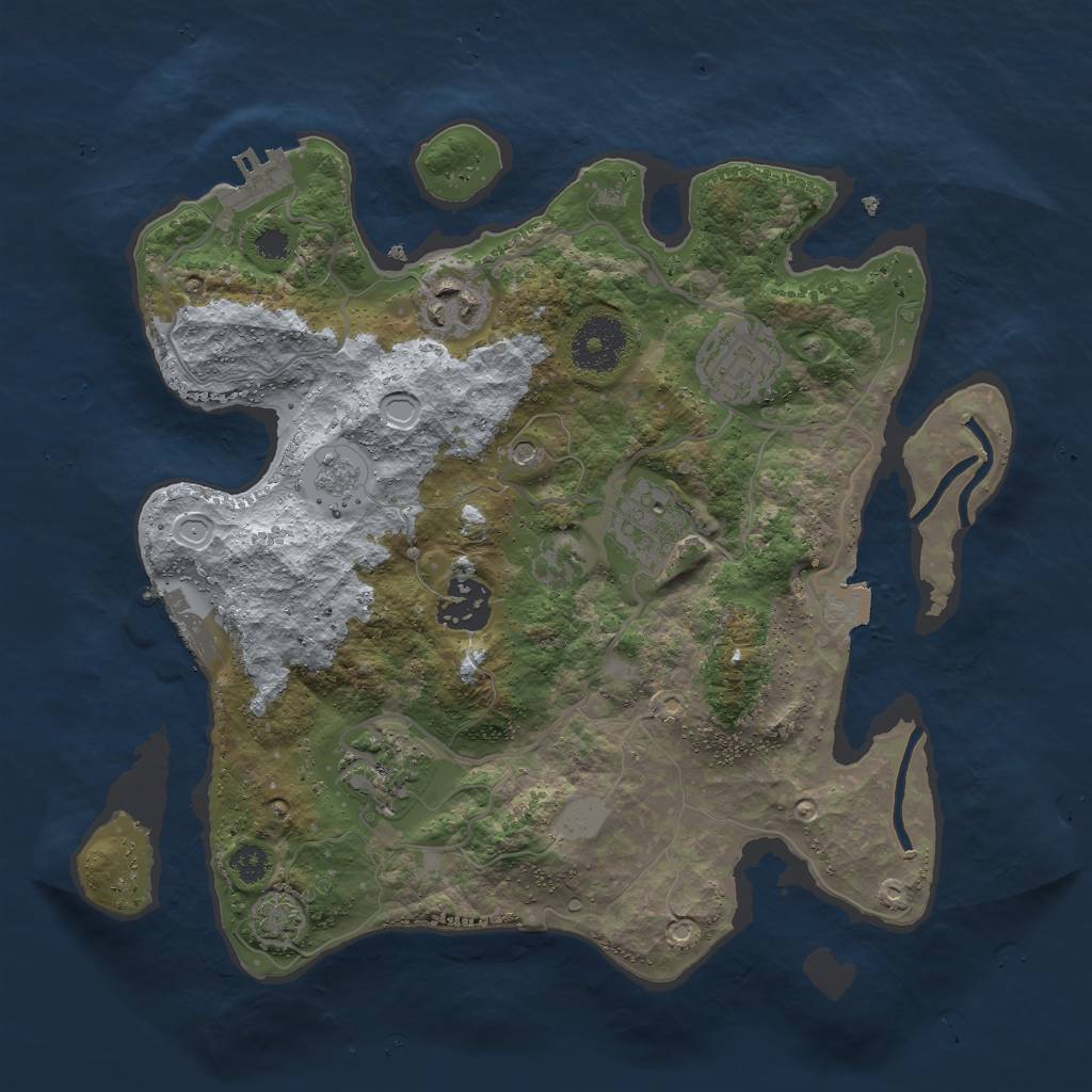 Rust Map: Procedural Map, Size: 3000, Seed: 26711, 13 Monuments