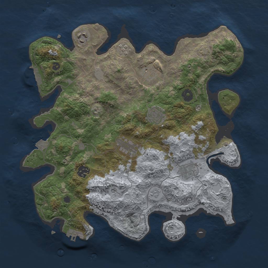 Rust Map: Procedural Map, Size: 3400, Seed: 37254390, 15 Monuments