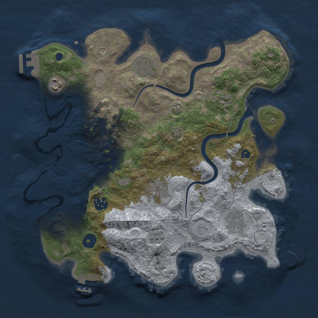Rust Map: Procedural Map, Size: 3400, Seed: 37254390, 13 Monuments