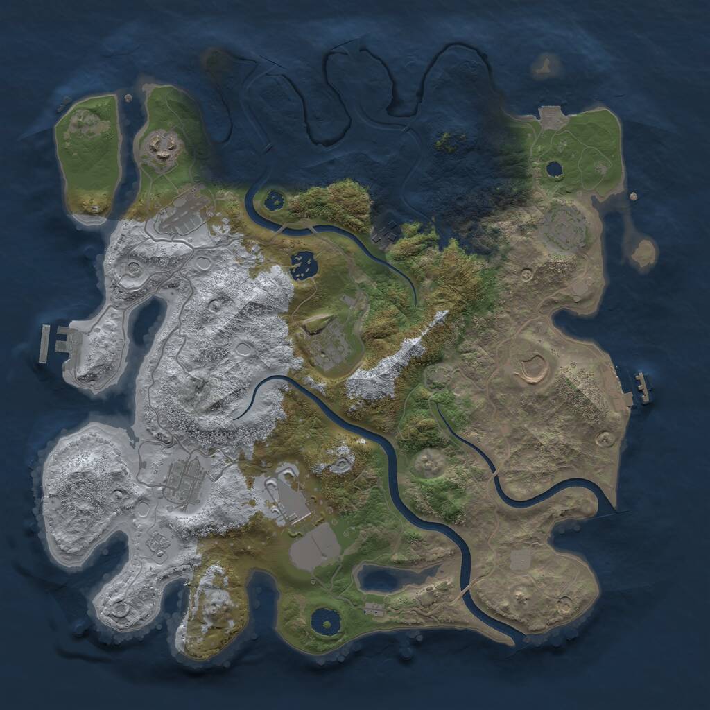 Rust Map: Procedural Map, Size: 3700, Seed: 30052024, 15 Monuments