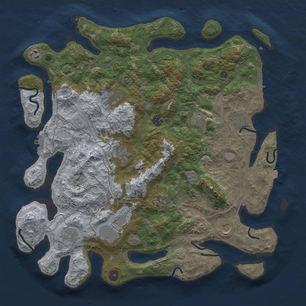 Rust Map: Procedural Map, Size: 4350, Seed: 30052024, 19 Monuments