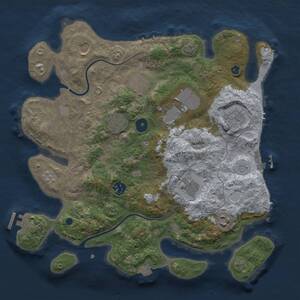 Thumbnail Rust Map: Procedural Map, Size: 3500, Seed: 392265779, 15 Monuments