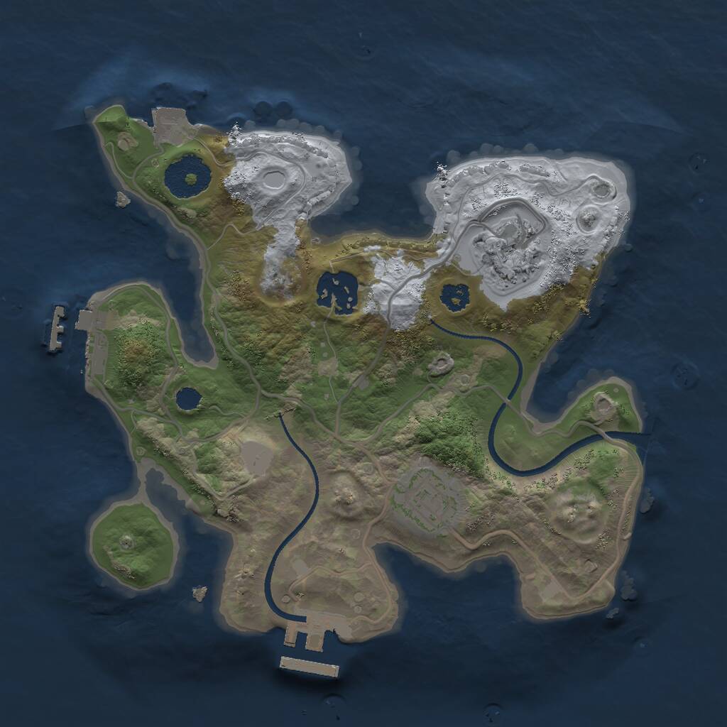 Rust Map: Procedural Map, Size: 2500, Seed: 710317262, 6 Monuments
