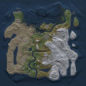 Thumbnail Rust Map: Procedural Map, Size: 3500, Seed: 383755107, 14 Monuments