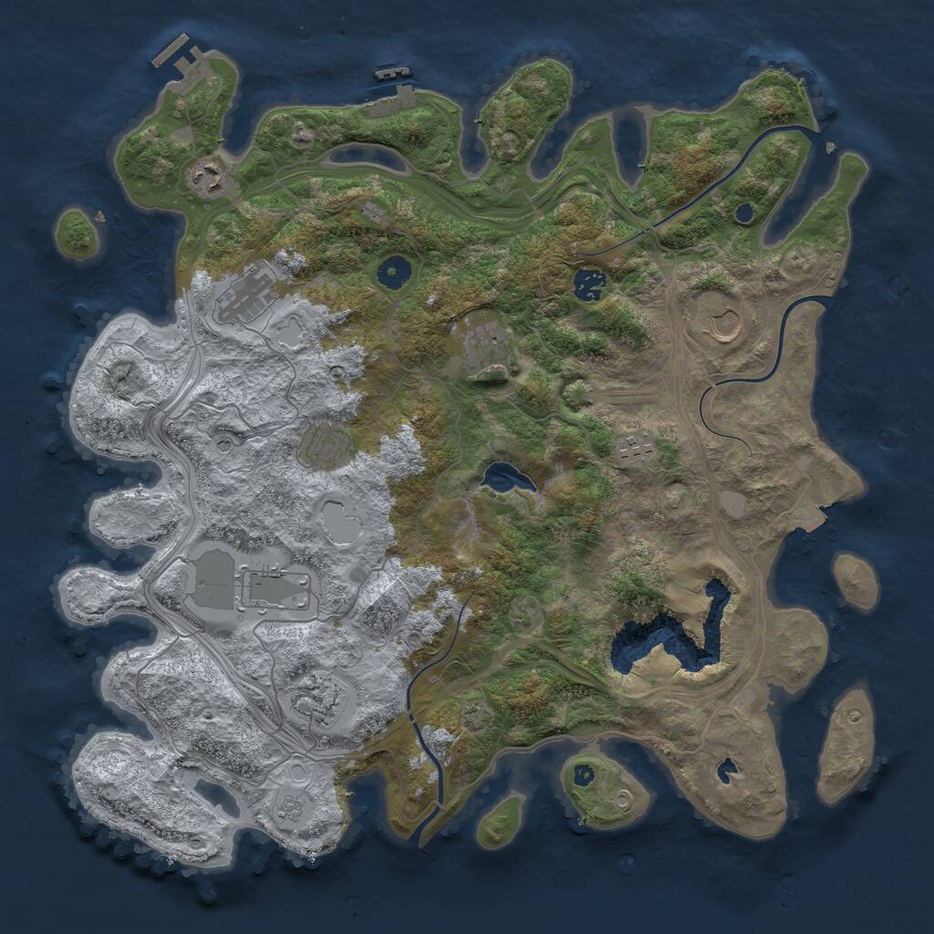 Rust Map: Procedural Map, Size: 4250, Seed: 1149075345, 15 Monuments