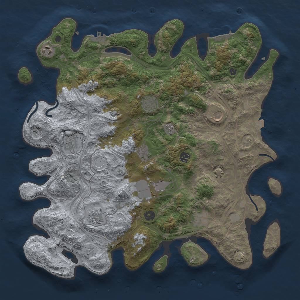 Rust Map: Procedural Map, Size: 4250, Seed: 1149075345, 18 Monuments