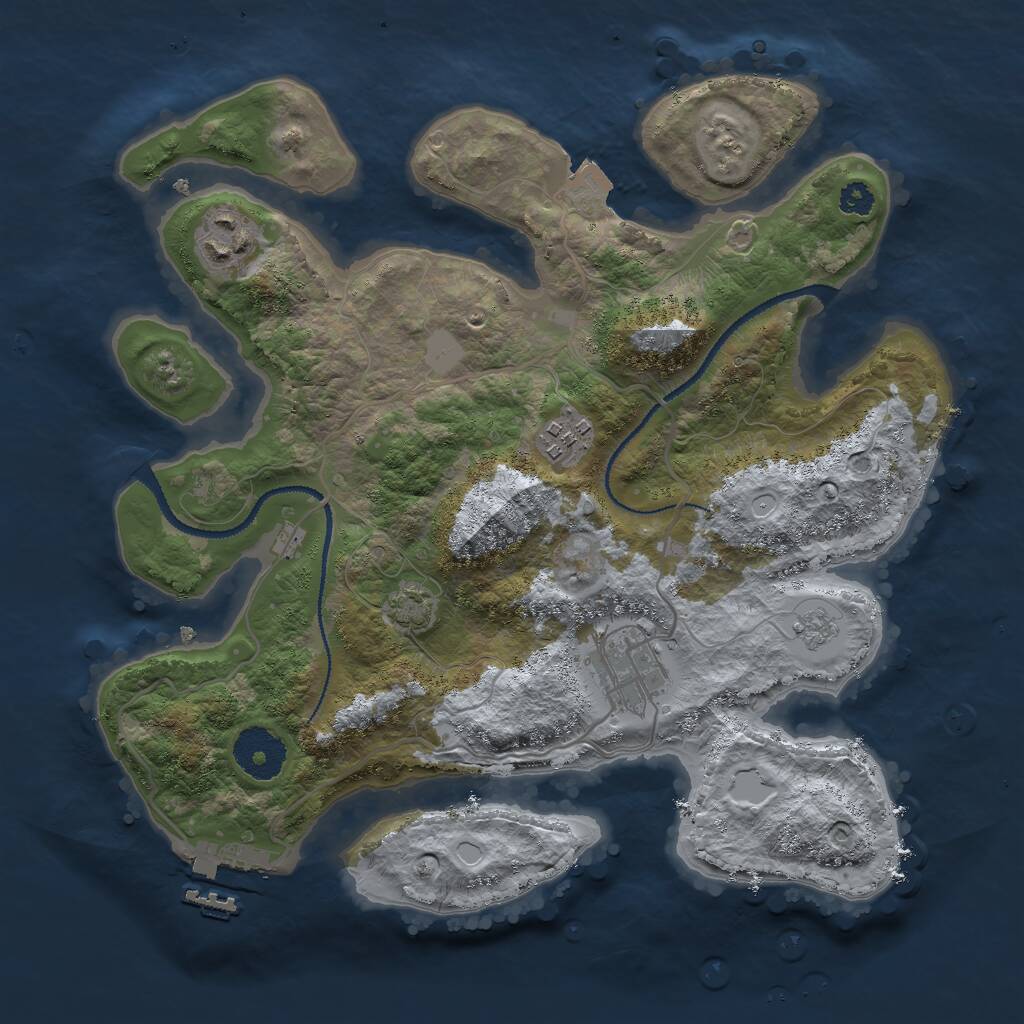 Rust Map: Procedural Map, Size: 3000, Seed: 1701641539, 7 Monuments