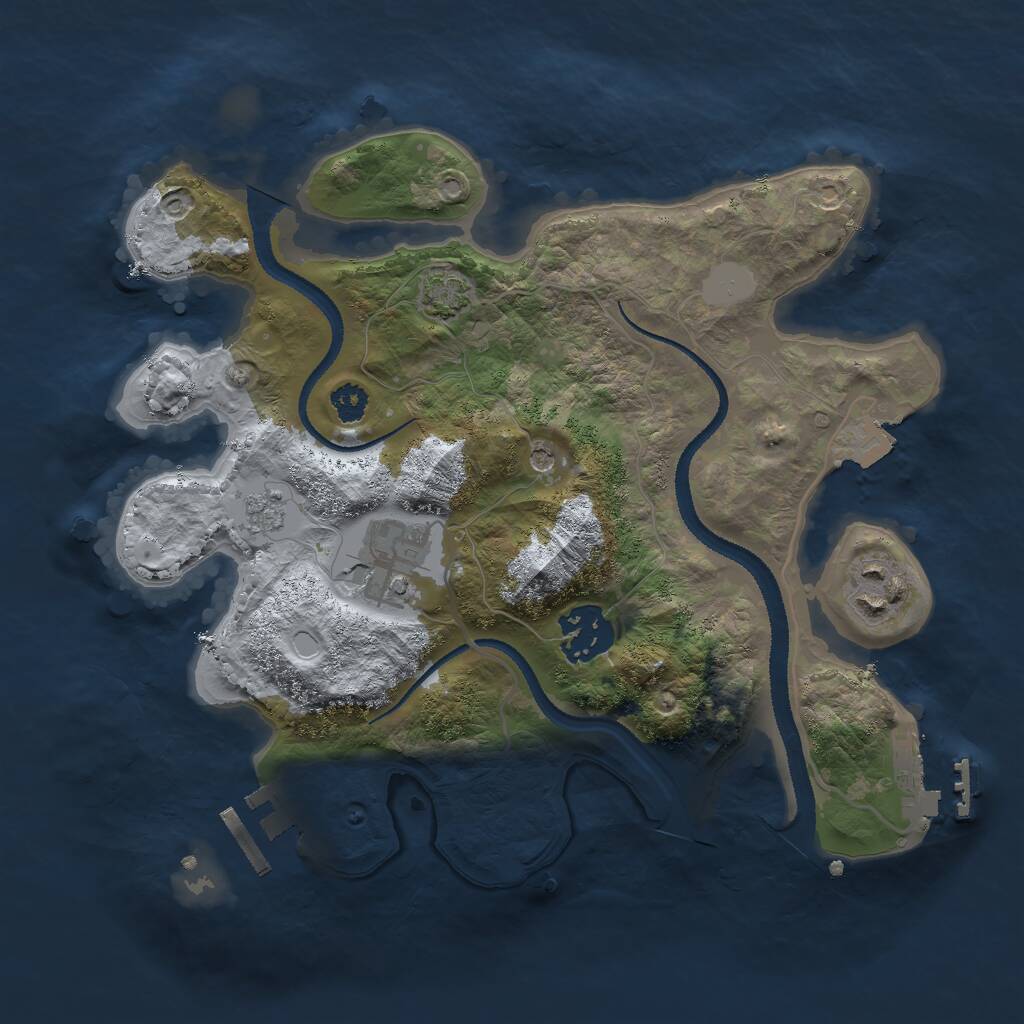 Rust Map: Procedural Map, Size: 2750, Seed: 810821634, 9 Monuments